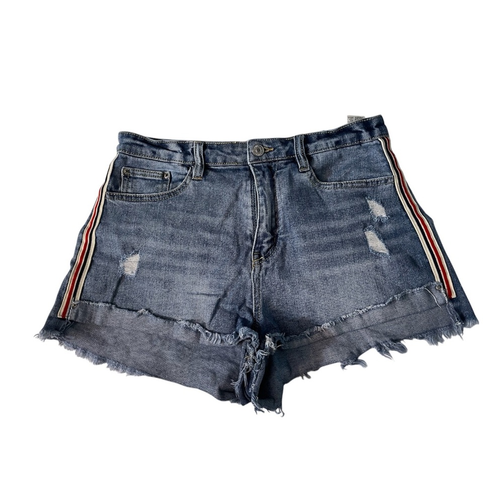 Stylish Denim Shorts with Striped Detail